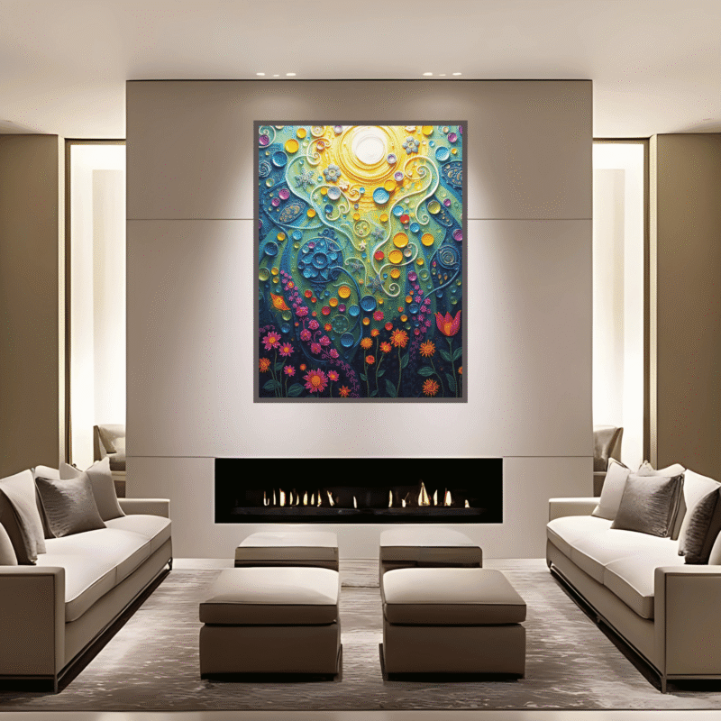 Beneath the Light - Textured Symbolist Canvas Wall Art - Image 2