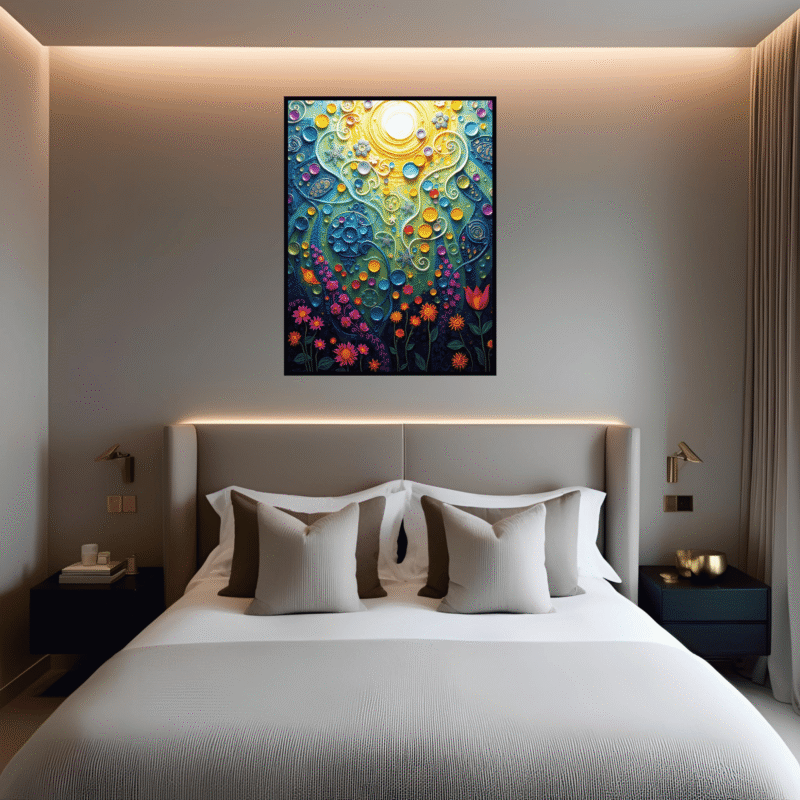 Beneath the Light - Textured Symbolist Canvas Wall Art - Image 4