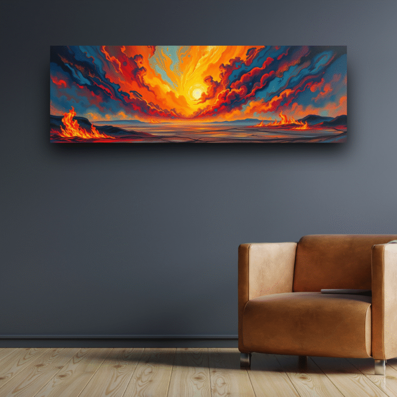 Blazing Horizon - Landscape Canvas Wall Art - Image 6