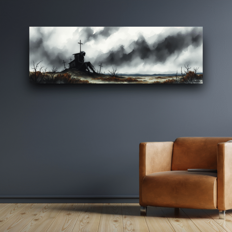 Solitude's Vigil - Gothic Canvas Wall Art - Image 6