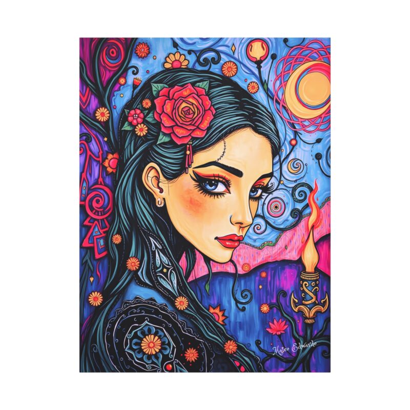 The Watcher’s Flame - Neo Symbolist Canvas Wall Art - Image 8