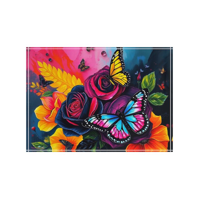 Butterfly Garden Bloom | Floral Fantasy Acrylic Photo Block - Image 2