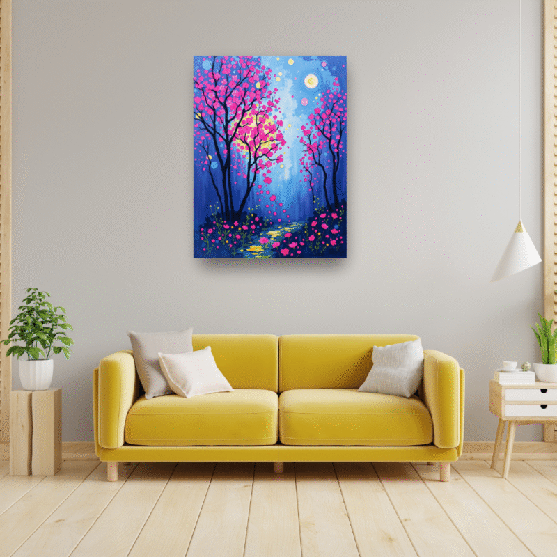 Moonpath Stillness - Whimsical Canvas Wall Art - Image 5