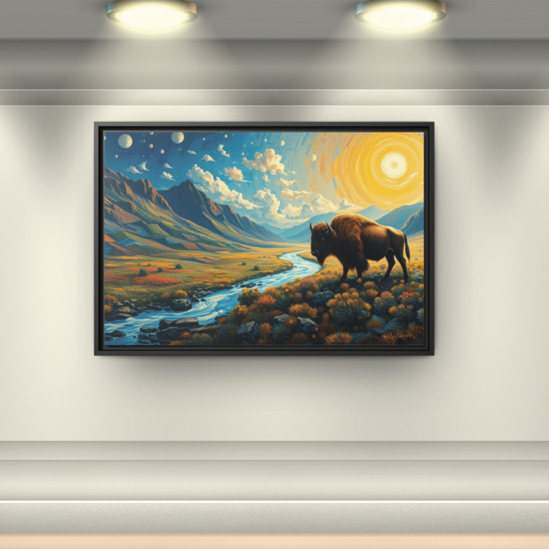 Spirit of the Ancient Valley: Western Wildlife Framed Canvas - Image 6
