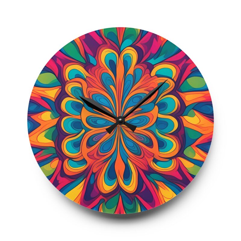 Kaleidoscope Mandala Psychedelic Acrylic Wall Clock