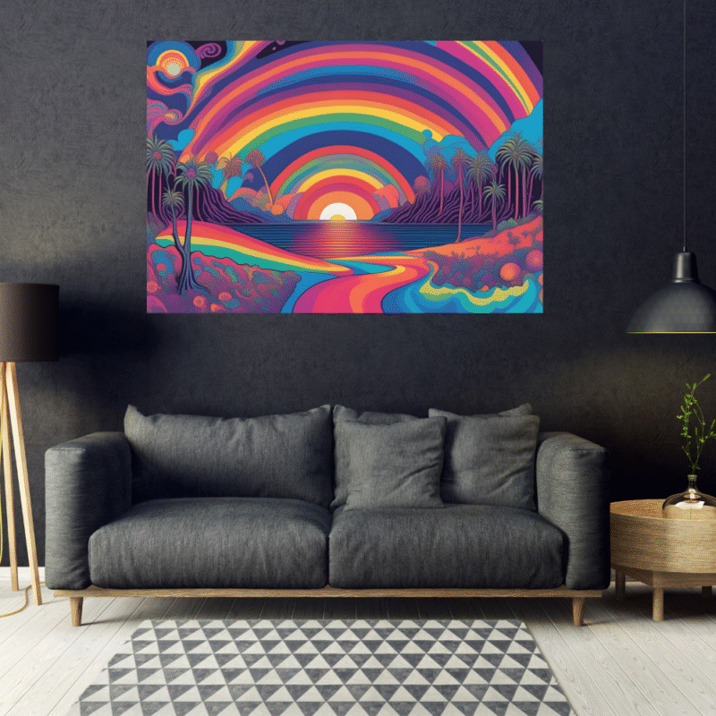 Rainbow Mirage - Psychedelic Canvas Wall Art - Image 6