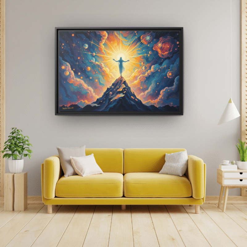 Divine Summit | Spiritual Fantasy Framed Canvas Wall Art - Image 5