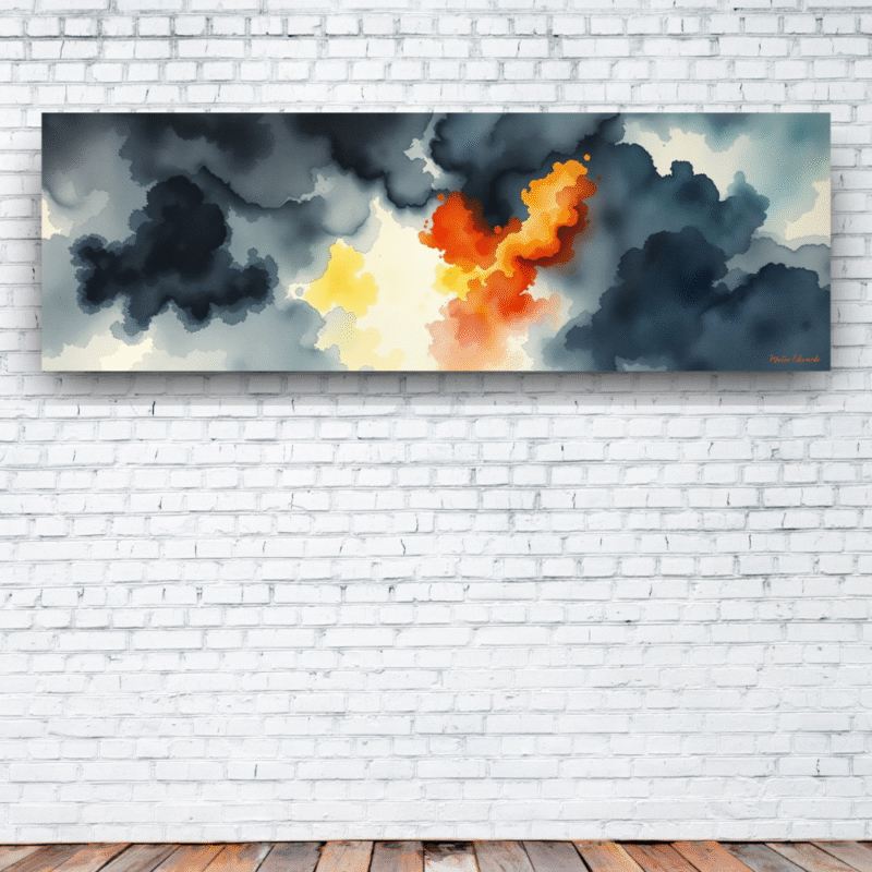 Breaking Through Abstract Storm Canvas Wall Art - Image 3