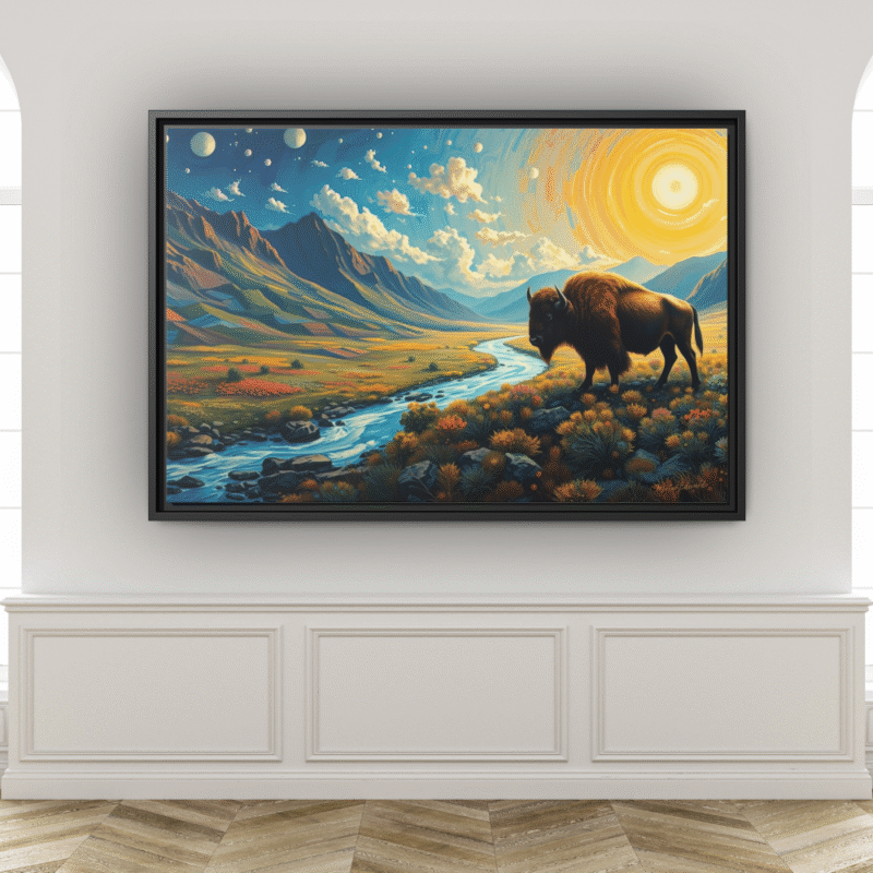 Spirit of the Ancient Valley: Western Wildlife Framed Canvas - Image 7