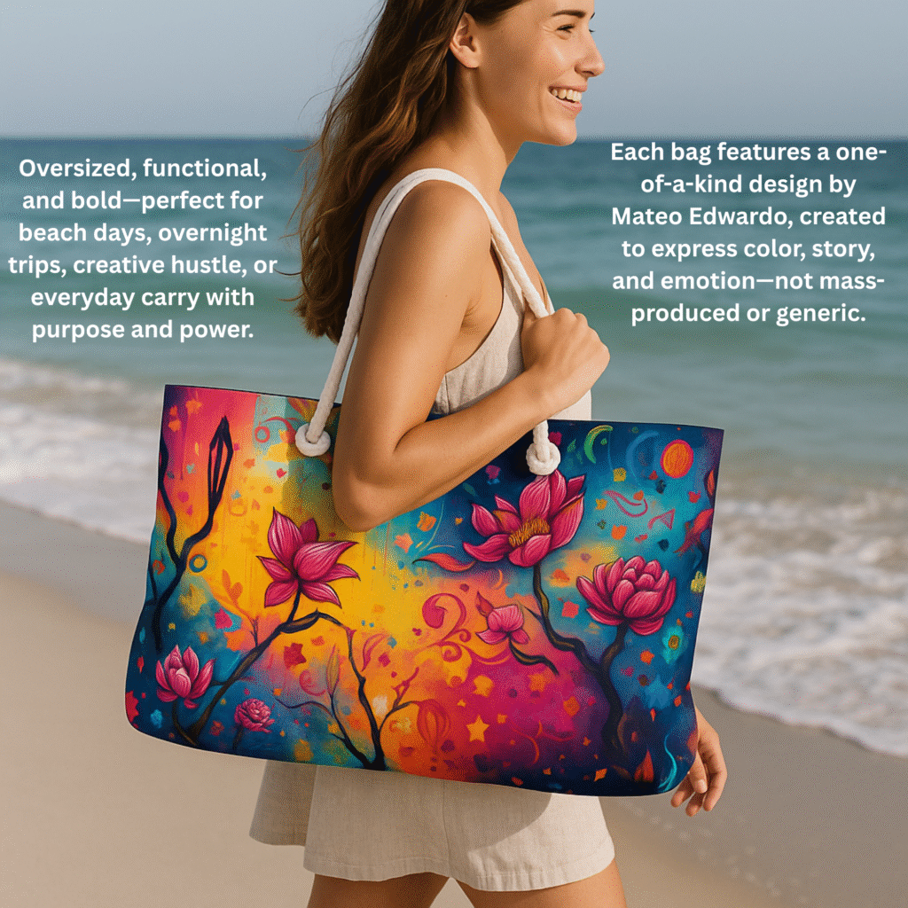 infogram for mateoedwardoart.com lifestyle weekender bag