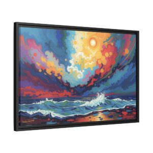 Aurora Tide | Vibrant Abstract Framed Canvas Wall Art