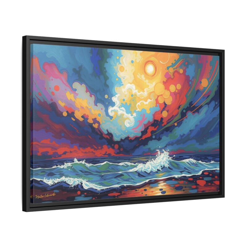 Aurora Tide | Vibrant Abstract Framed Canvas Wall Art