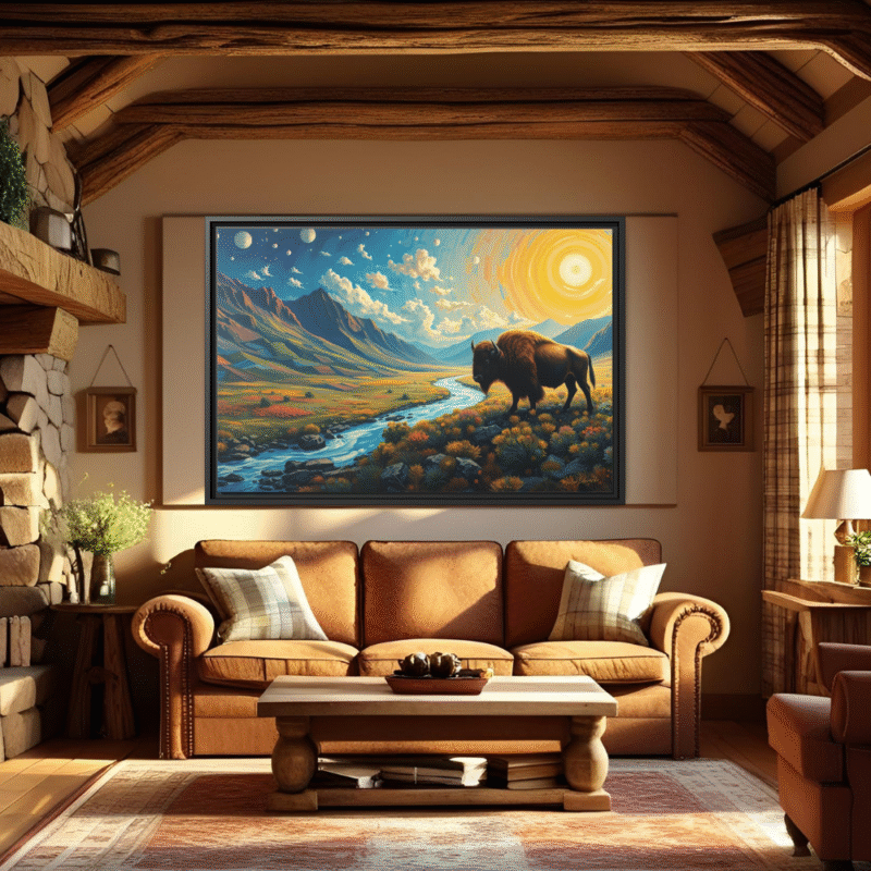 Spirit of the Ancient Valley: Western Wildlife Framed Canvas - Image 3