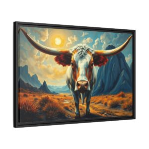 Highland Guardian | Texas Longhorn Framed Canvas Wall Art