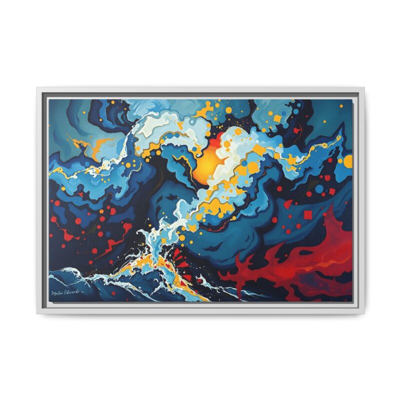 Ocean Burst | Contemporary Abstract Framed Canvas Wall Art - Image 8