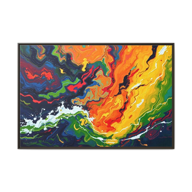 Color Storm | Abstract Fluid Framed Canvas Wall Art - Image 8
