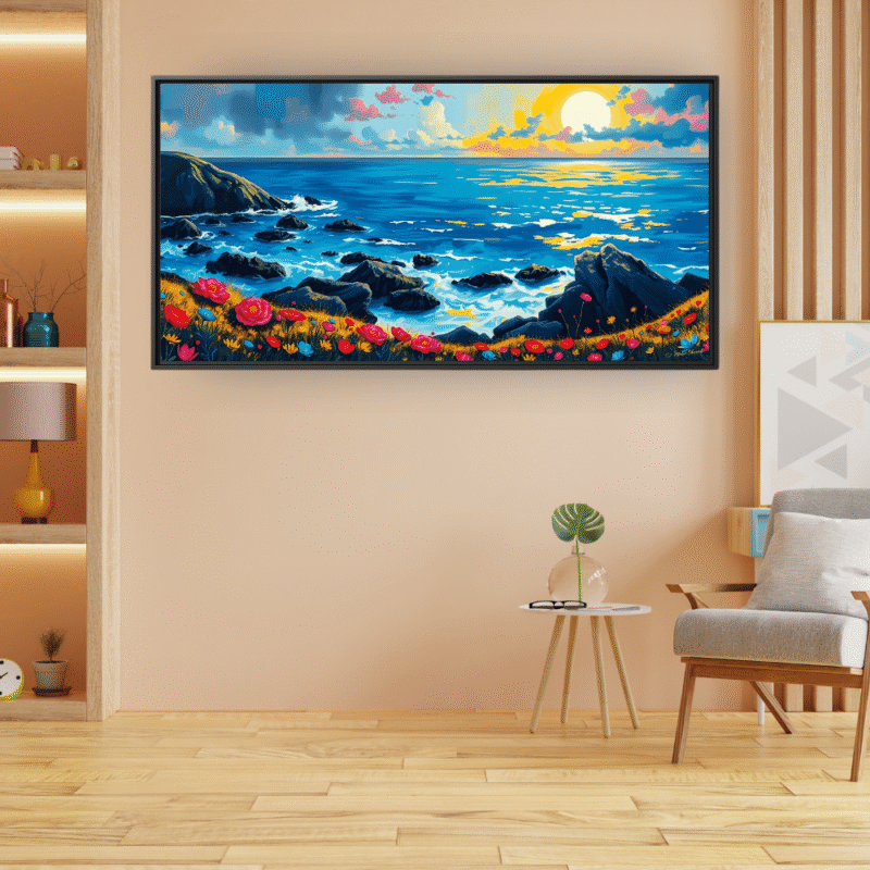 Sunrise Symphony Rocky Coast Canvas Art - Image 6