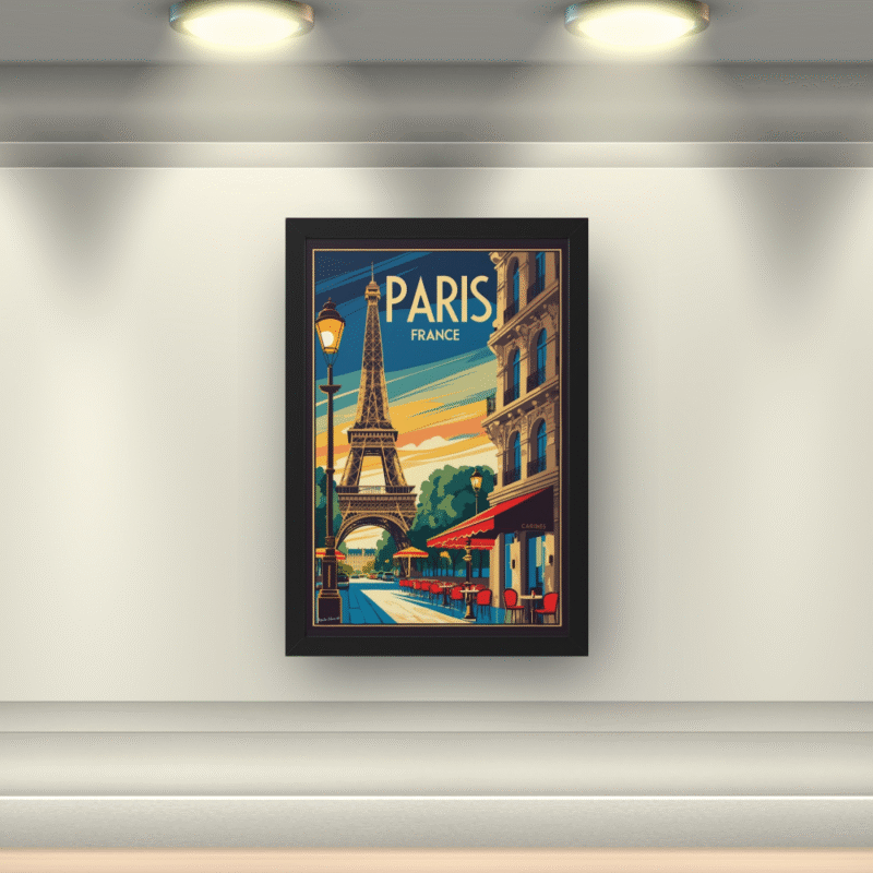 Vintage Paris Cafe Eiffel Tower Art Print | Paris Travel Poster Wall Art - Image 6
