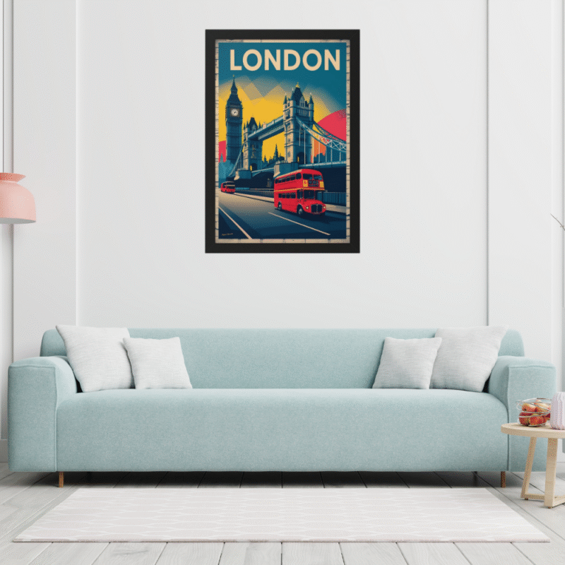 London Art Deco Tower Bridge Art Print | Geometric London Travel Poster - Image 3