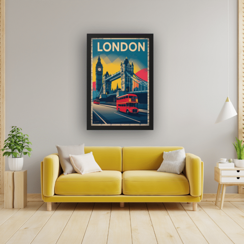 London Art Deco Tower Bridge Art Print | Geometric London Travel Poster - Image 5