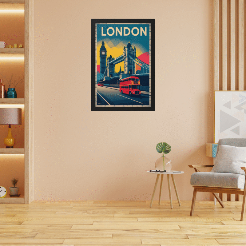 London Art Deco Tower Bridge Art Print | Geometric London Travel Poster - Image 6