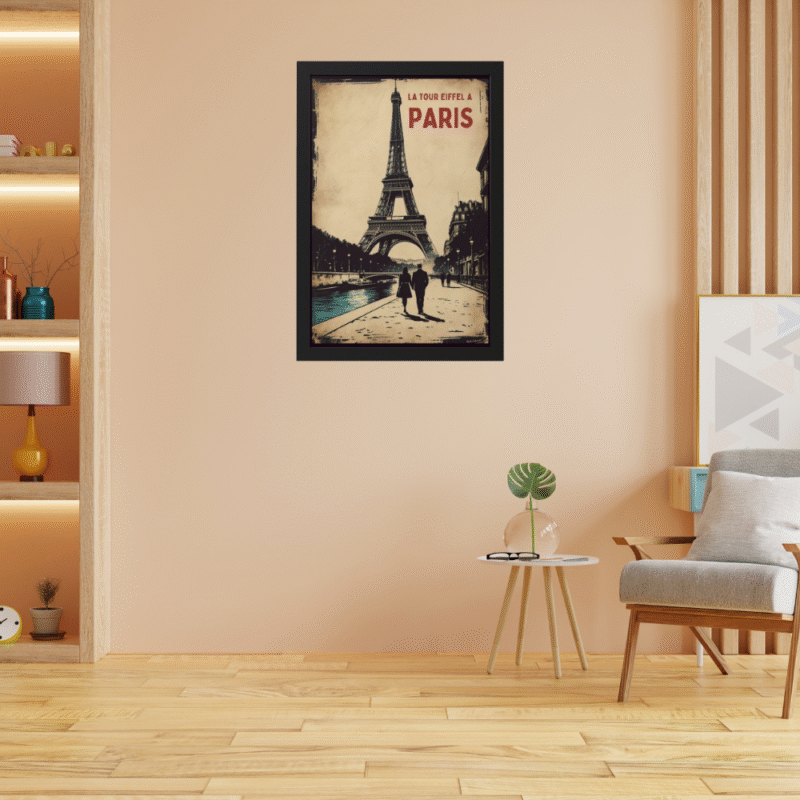 Paris Vintage Romance Seine Art Print | Eiffel Tower Couple Travel Poster - Image 6