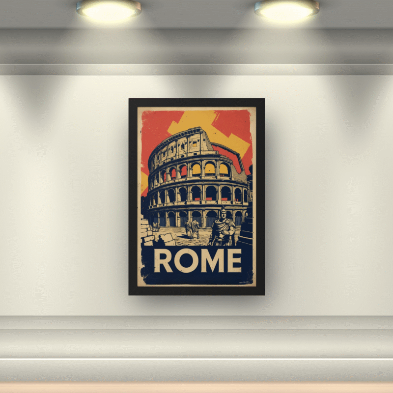 Rome Colosseum Centurion Art Print | Vintage Roman Empire Travel Poster - Image 4