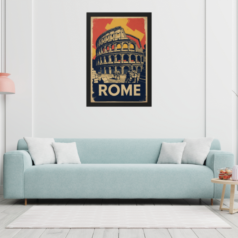 Rome Colosseum Centurion Art Print | Vintage Roman Empire Travel Poster - Image 3