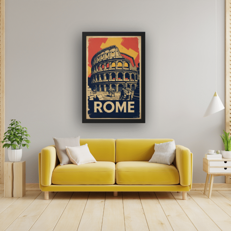 Rome Colosseum Centurion Art Print | Vintage Roman Empire Travel Poster - Image 5