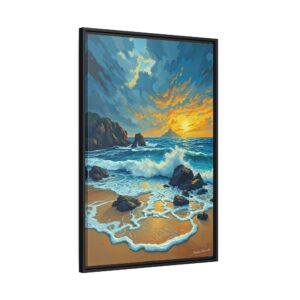 Island Dreams Through Storm Clouds Framed Canvas Art
