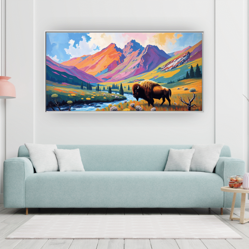 Wild Garden Watercolor Flowers Framed Canvas Art - Image 3