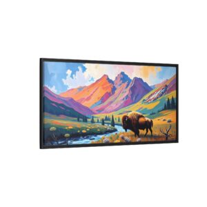 Wild Garden Watercolor Flowers Framed Canvas Art