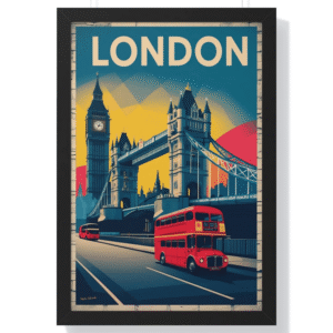 London Art Deco Tower Bridge Art Print | Geometric London Travel Poster